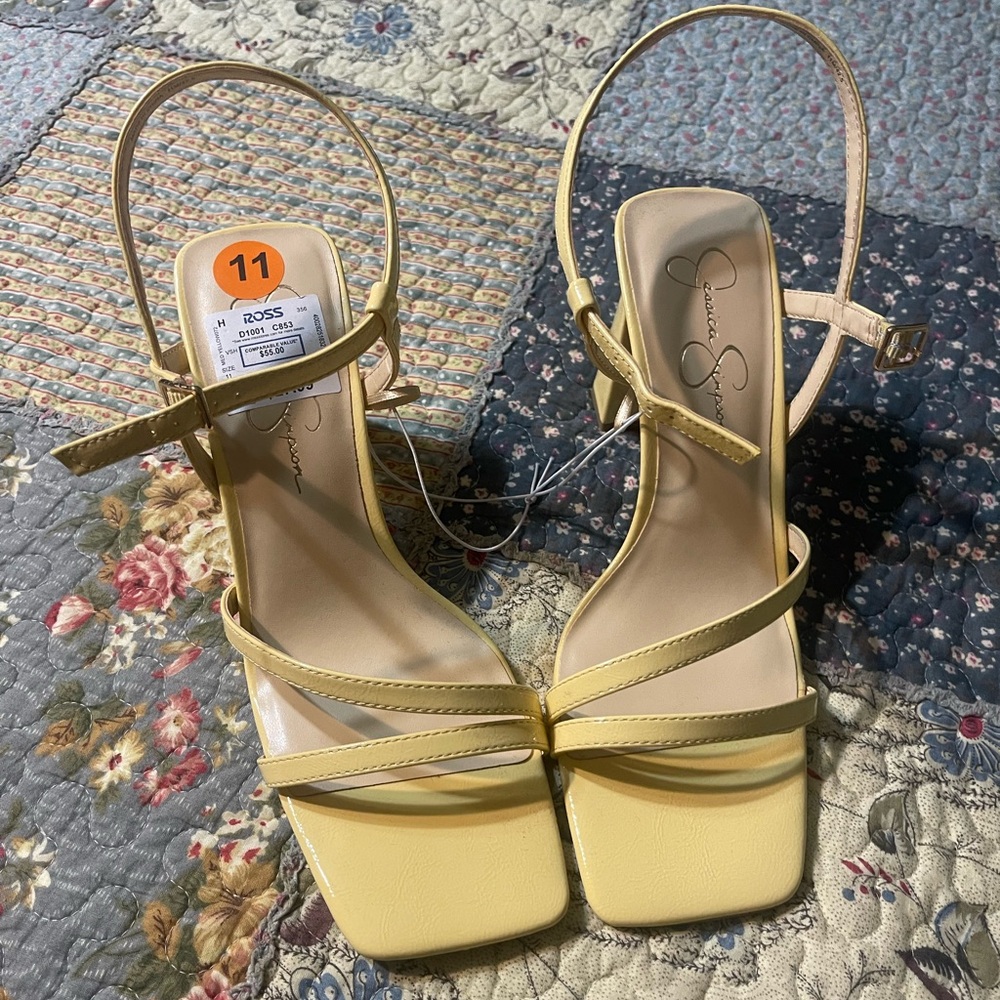 Jessica Simpson Yellow Strappy Heels